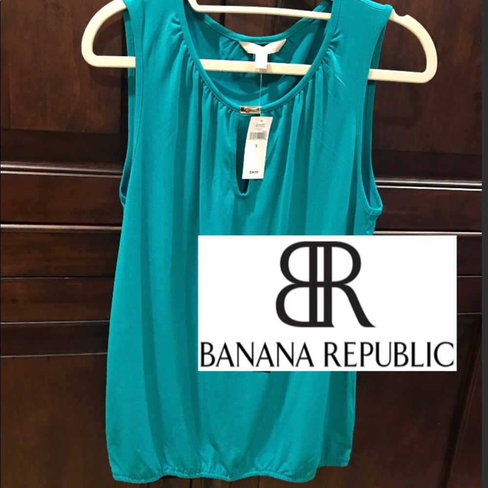 BANANA REPUBLIC NWT teal poly/spandex tank S